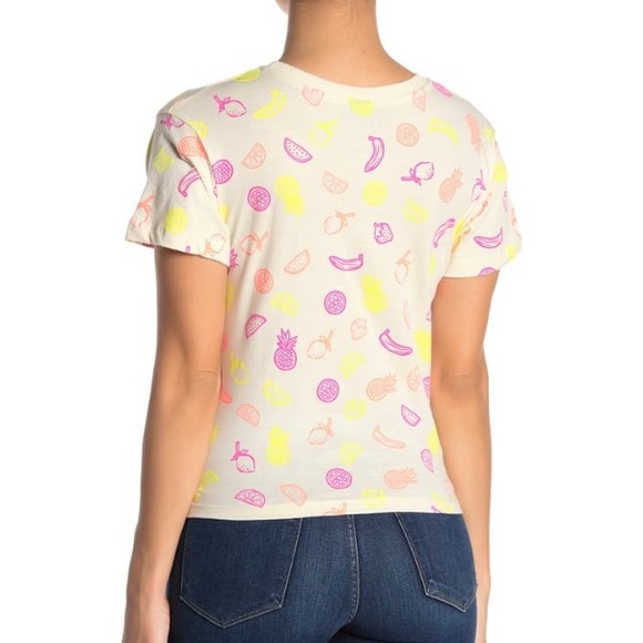 CircleX Heather Oatmeal Fruit Print Neon Shirt - Picture 2 of 9